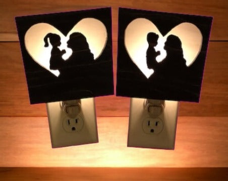 Interchangeable Night Light Shade - Mom with Daughter or Son