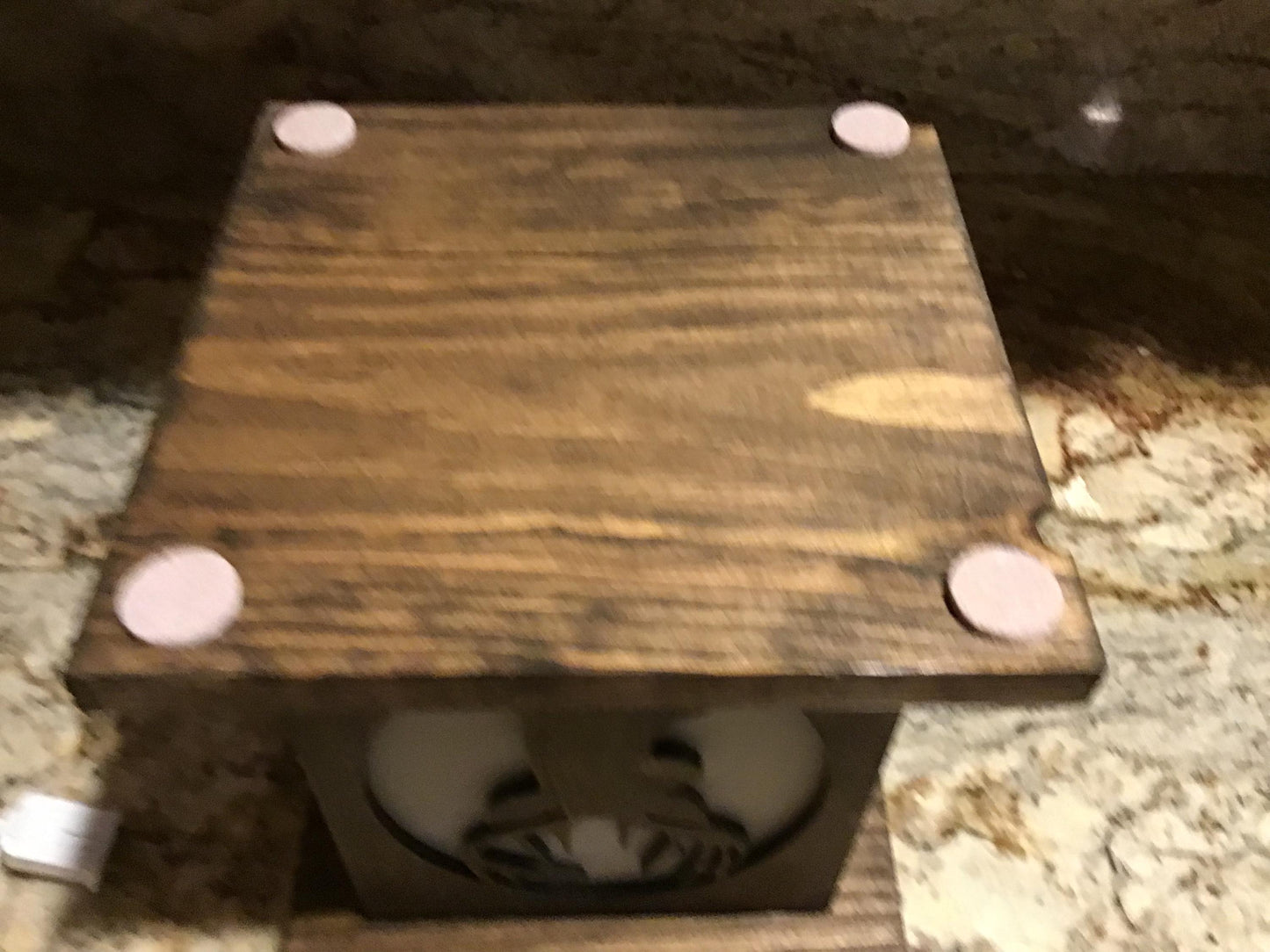 Rustic Wood Accent/Table Lamp - Buck Whitetail Deer Design