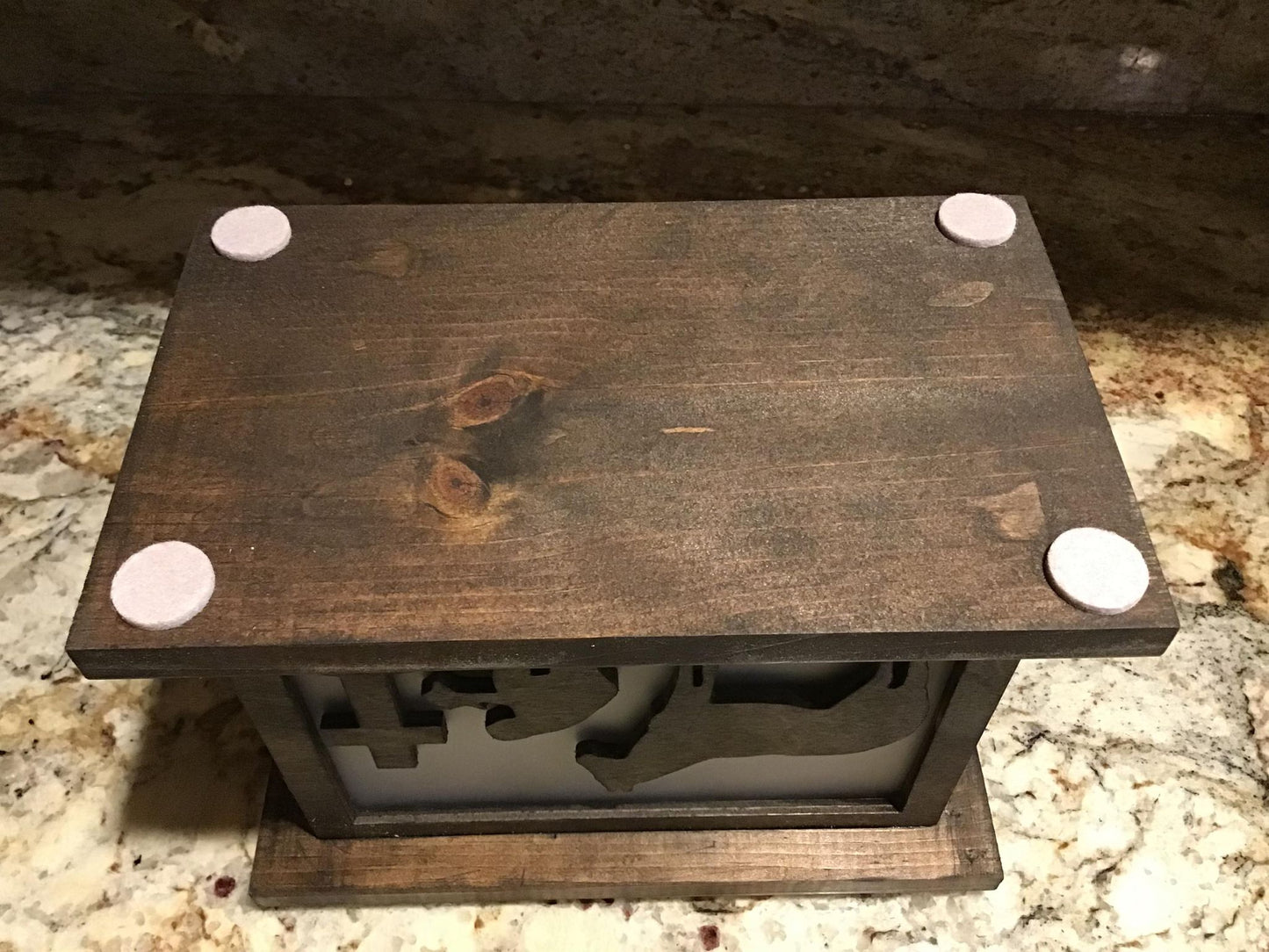 Rustic Wood Accent/Table Lamp - Horse and Cowboy Kneeling at Cross Design