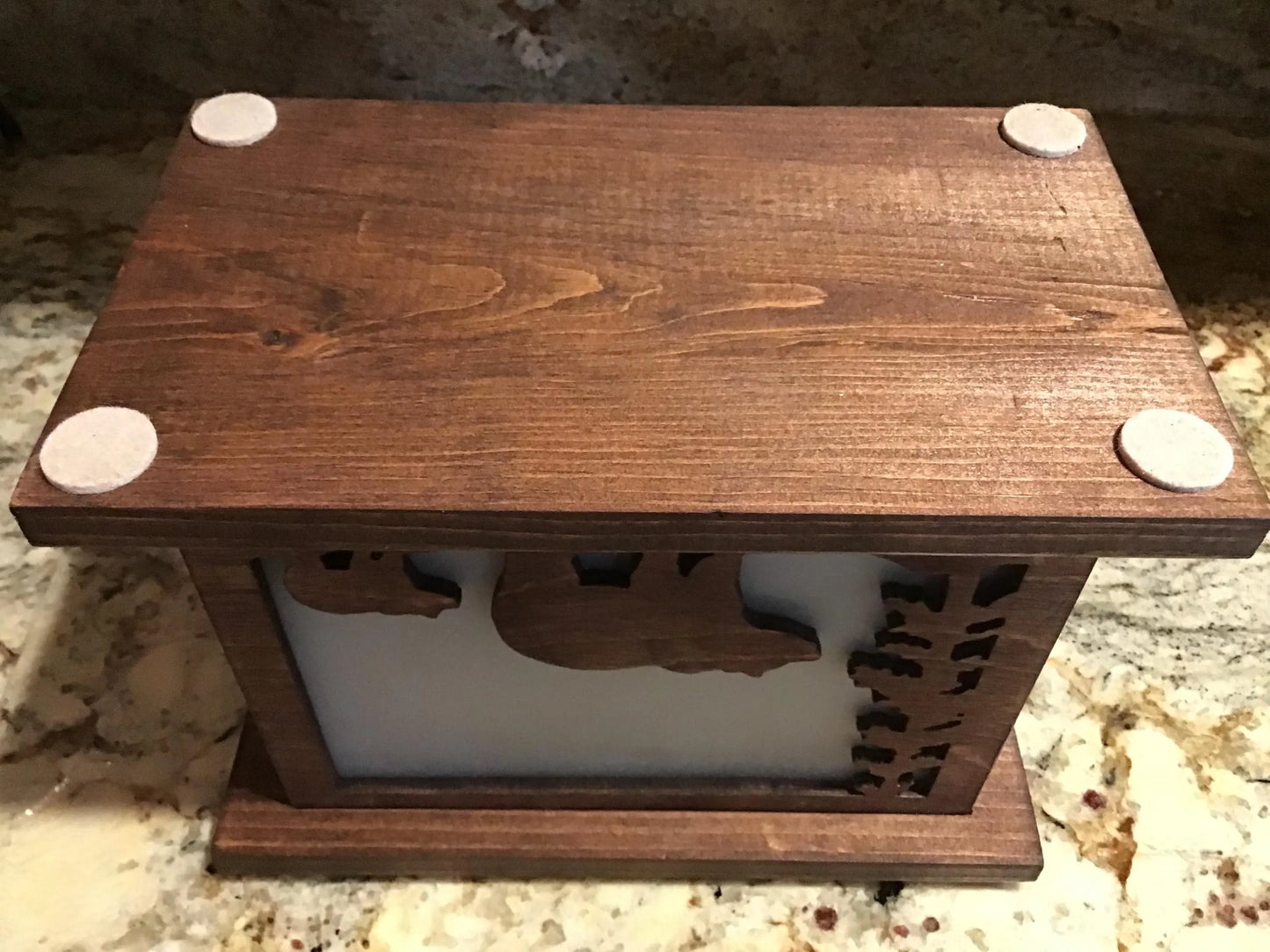 Rustic Wood Accent/Table Lamp - Mama Bear and Cub Design