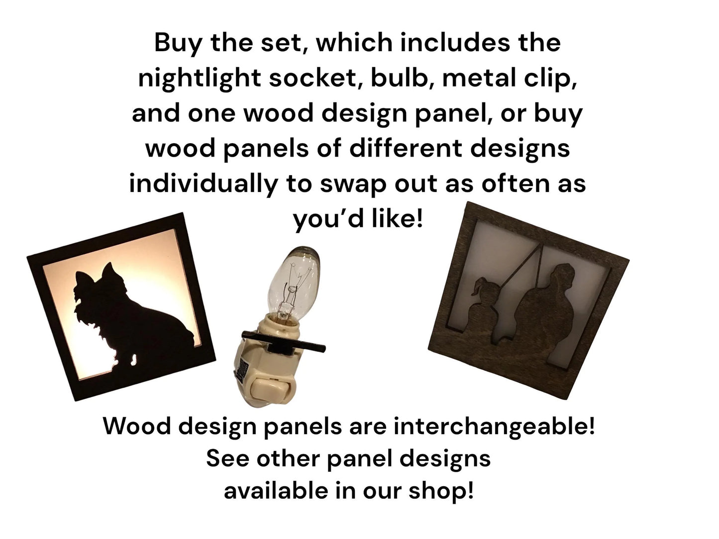 Swivel Night Light with Interchangeable Shade - Dog Breed Design - Yorkie