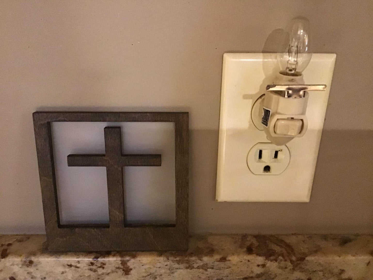 Night Light with Interchangeable Shade - Cross Design