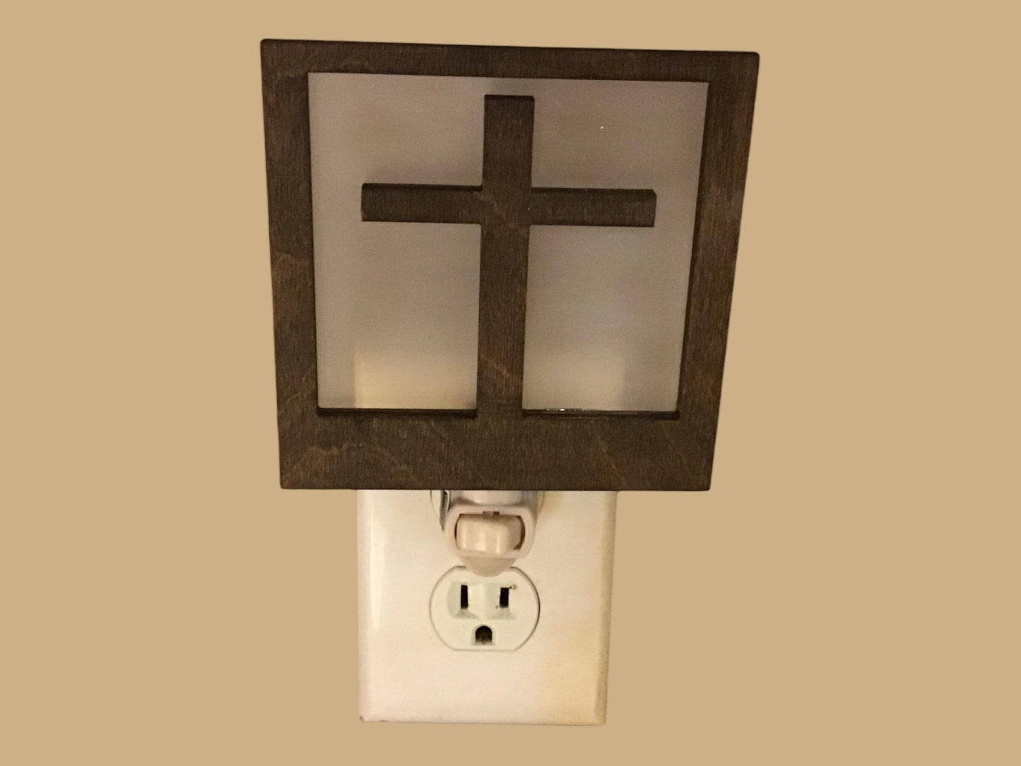 Night Light with Interchangeable Shade - Cross Design