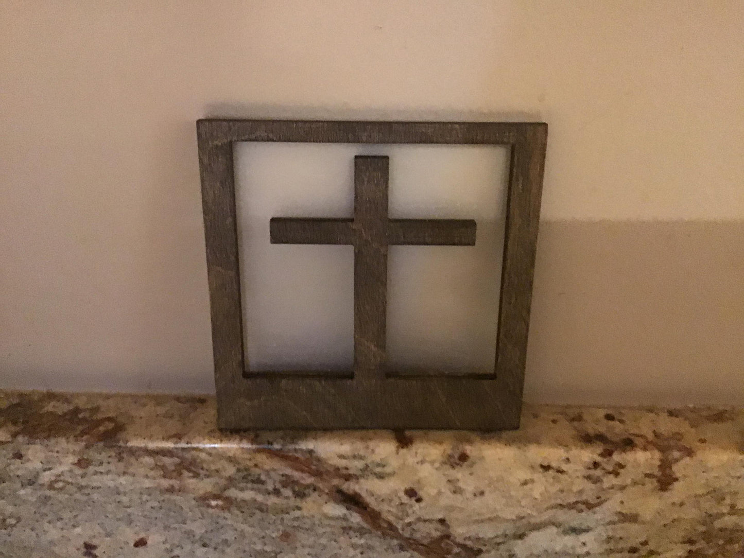 Night Light with Interchangeable Shade - Cross Design