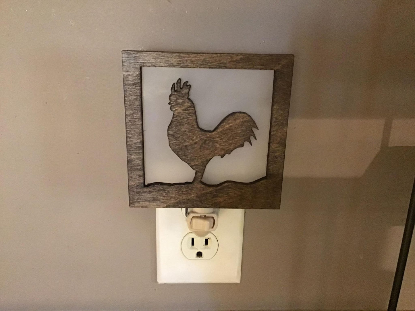 Night Light with Interchangeable Shade - Rooster Design