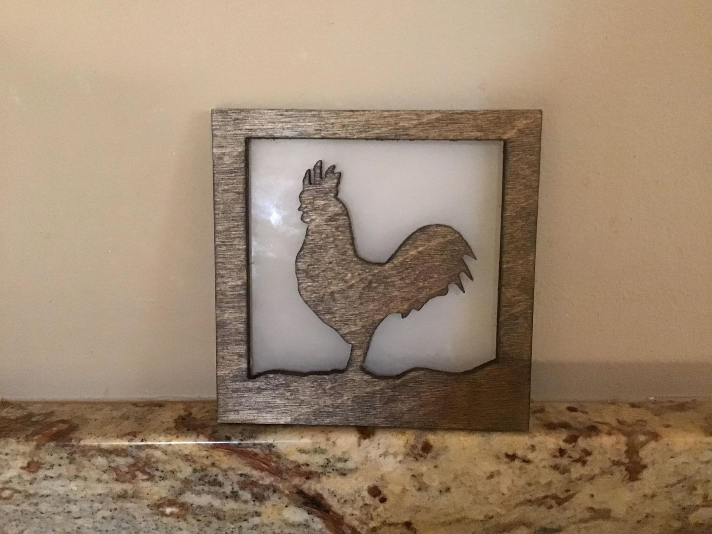 Night Light with Interchangeable Shade - Rooster Design