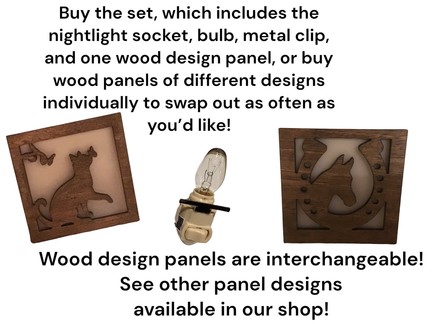 Swivel Night Light with Interchangeable Shade - Cat & Butterflies Design