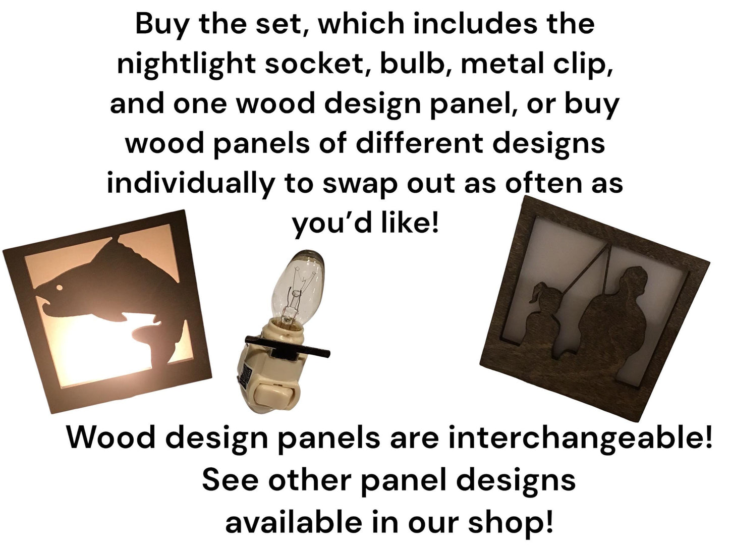 Swivel Night Light with Interchangeable Shade - Trout Design