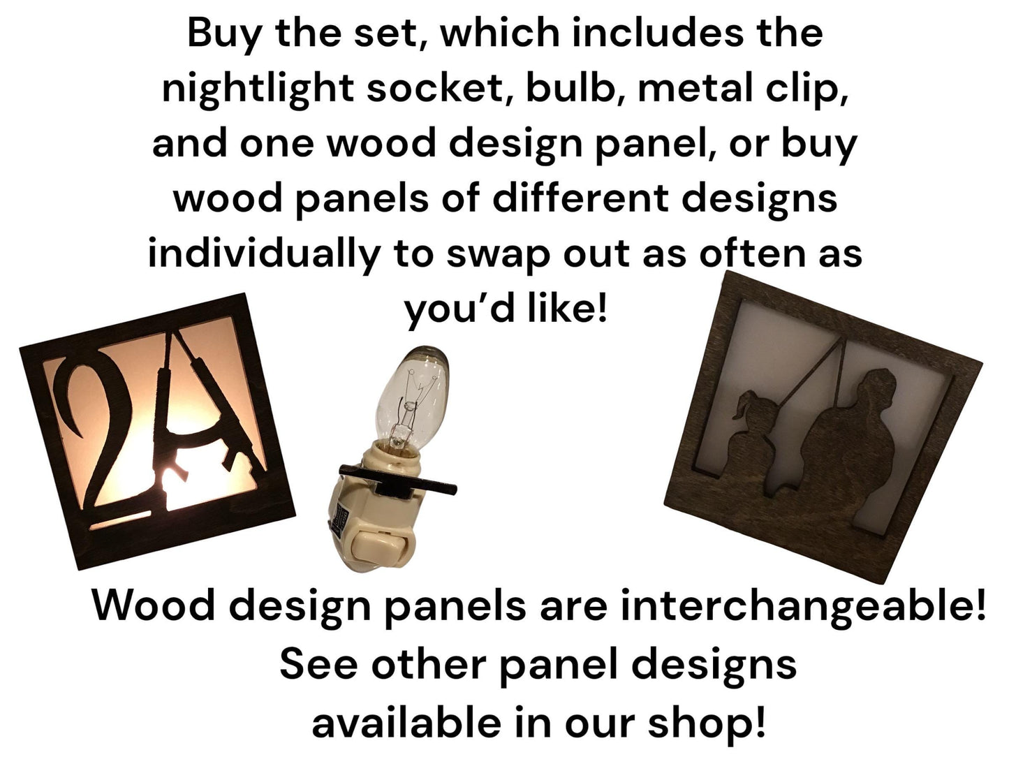 Swivel Night Light with Interchangeable Shade - 2nd Amendment (2A) Design