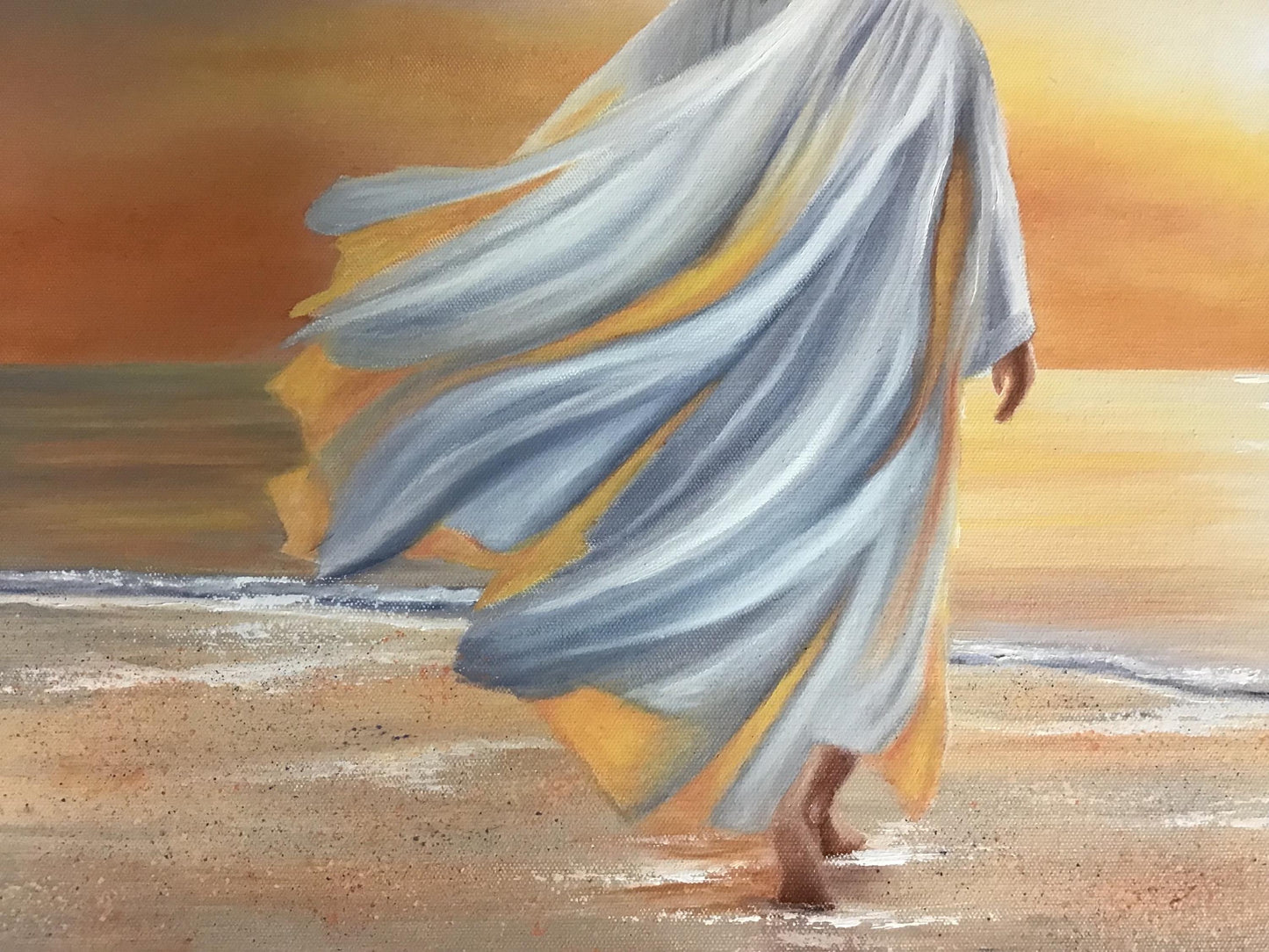 "On Golden Shore" Original Oil Painting, 20" x 30" on Gallery Wrap Canvas