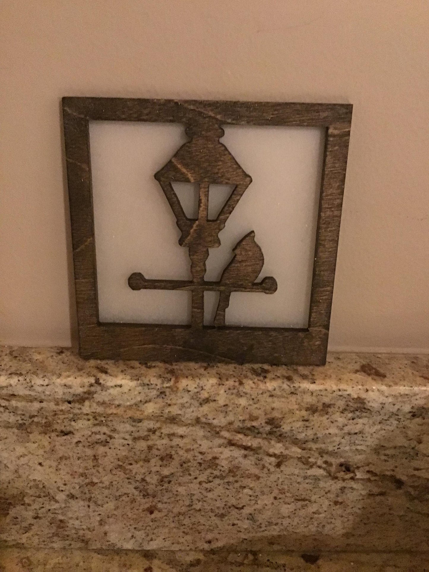 Swivel Night Light with Interchangeable Shade - Cardinal on Lamp Post Design