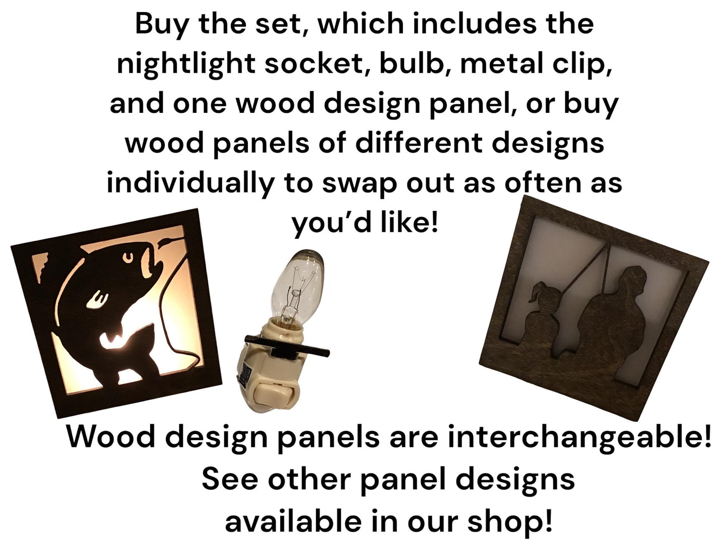 Swivel Night Light with Interchangeable Shade - Big Mouth Bass Design