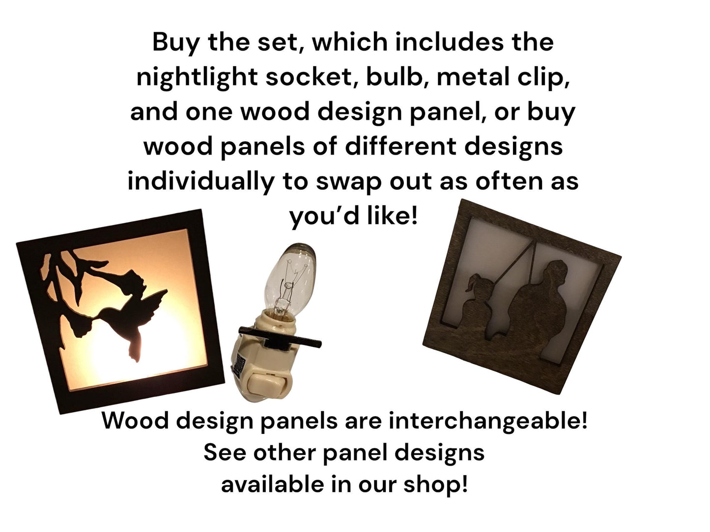 Swivel Night Light with Interchangeable Shade - Hummingbird Design