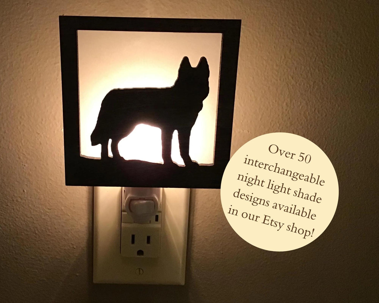 Swivel Night Light with Interchangeable Shade - Husky Dog Breed Design