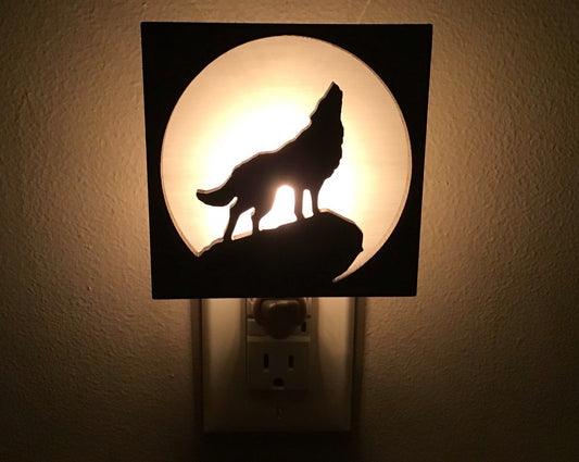 Interchangeable Night Light Shade - Howling Wolf Design