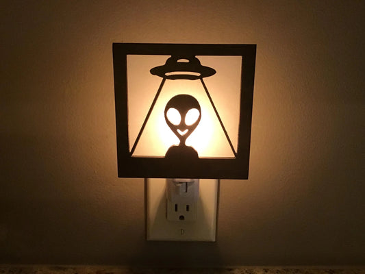 Swivel Night Light with Interchangeable Shade - Alien & Spaceship Design