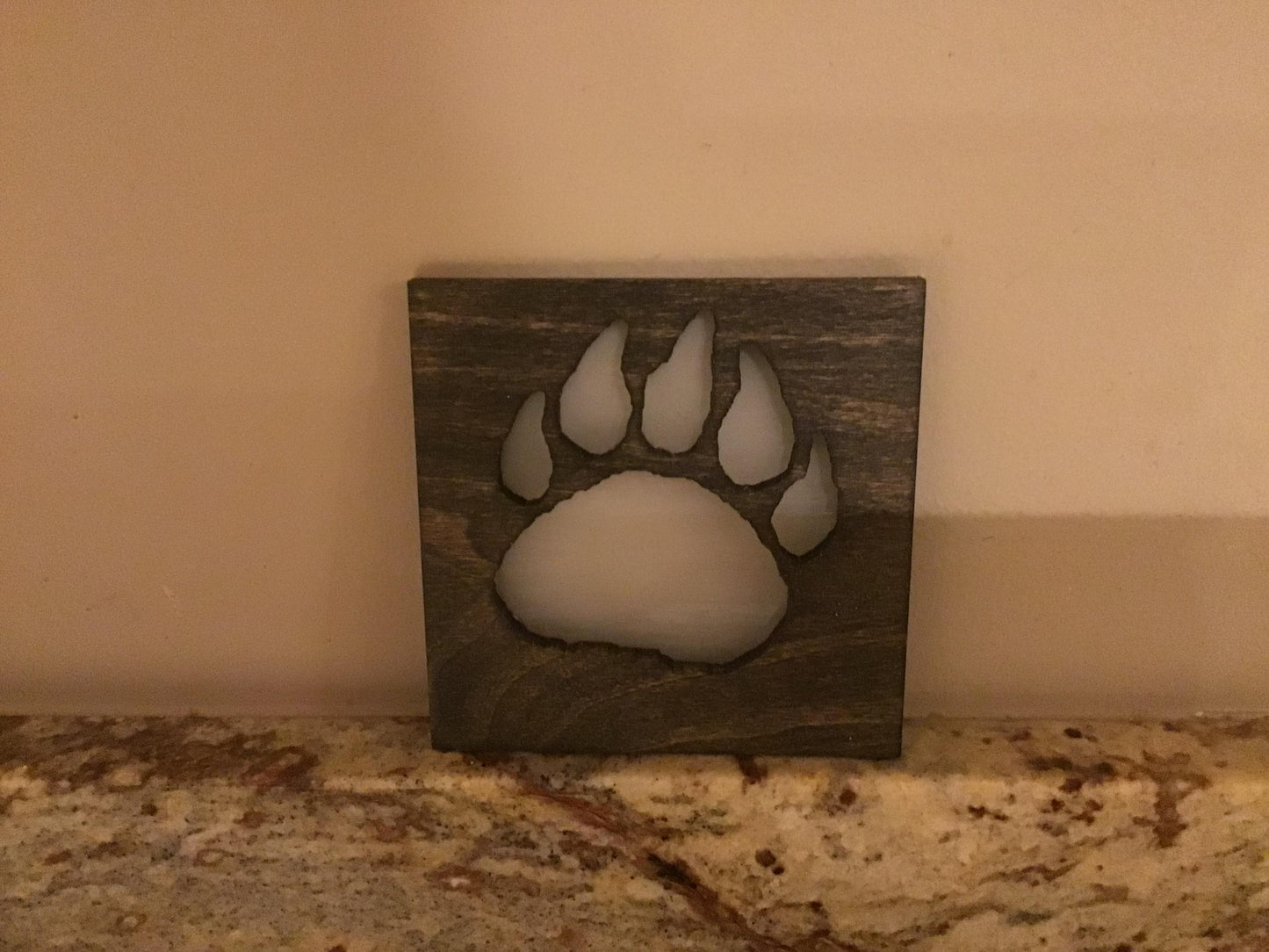 Night Light with Interchangeable Shade - Bear Paw Design