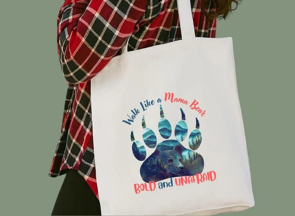 Canvas Tote Bag - "Mama Bear" Design