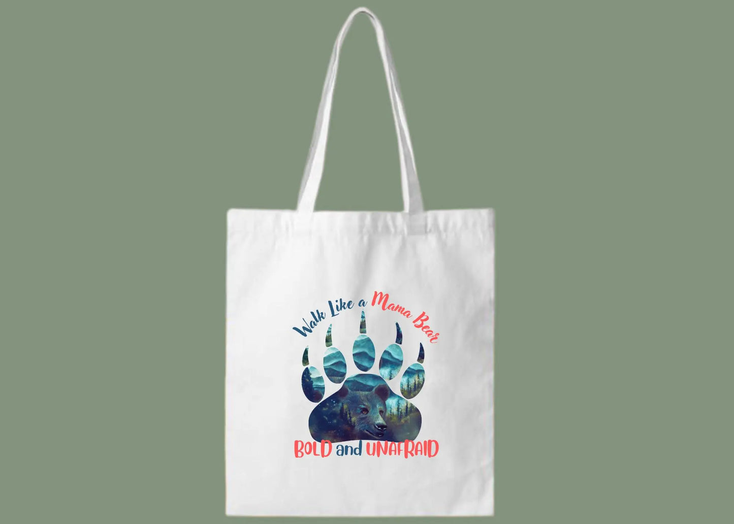 Canvas Tote Bag - "Mama Bear" Design