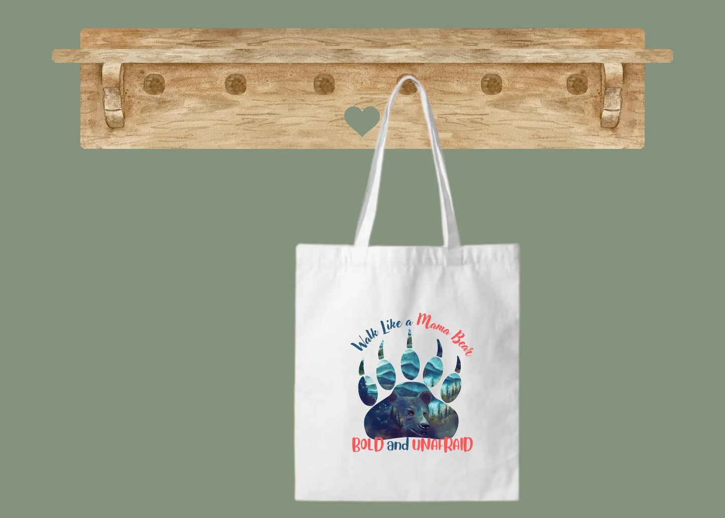 Canvas Tote Bag - "Mama Bear" Design