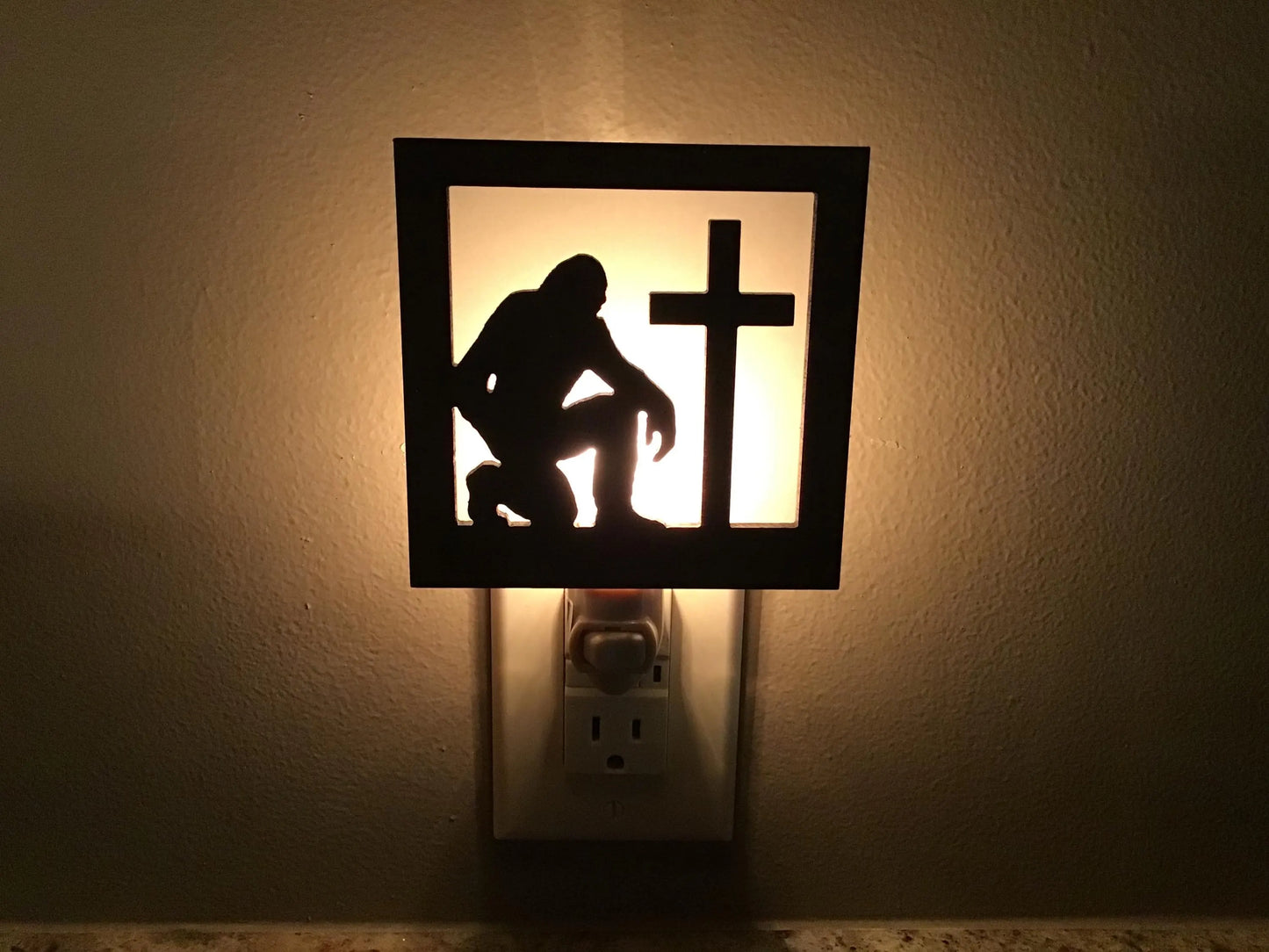Swivel Night Light with Interchangeable Shade - Bigfoot at Cross Design