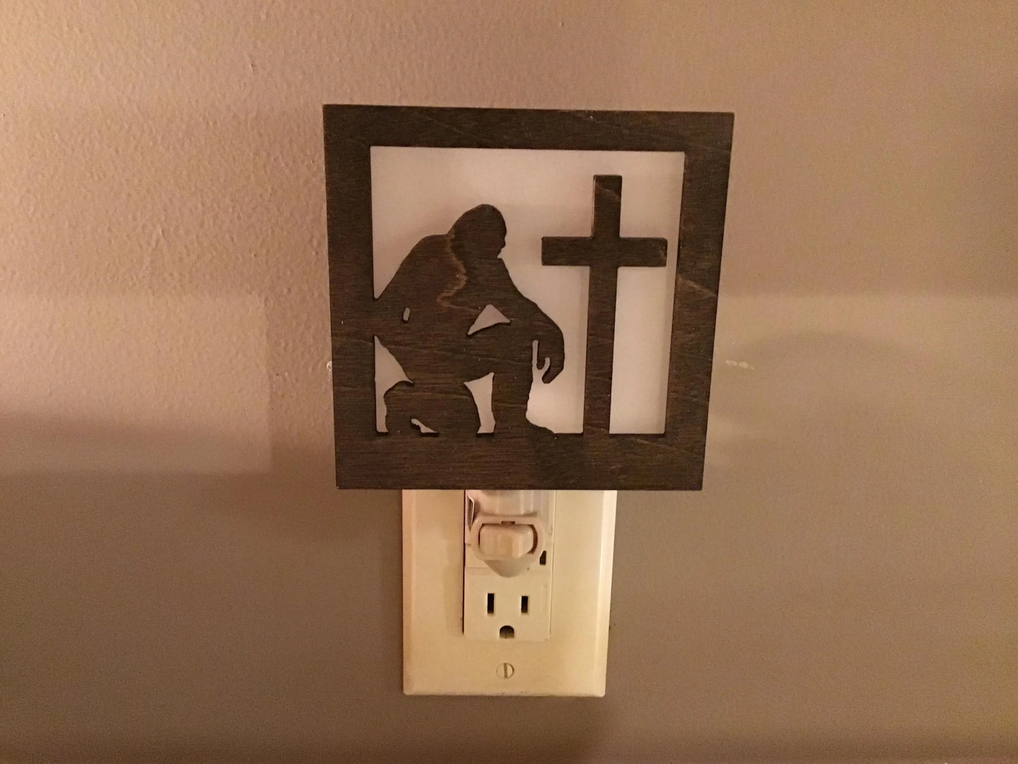 Swivel Night Light with Interchangeable Shade - Bigfoot at Cross Design
