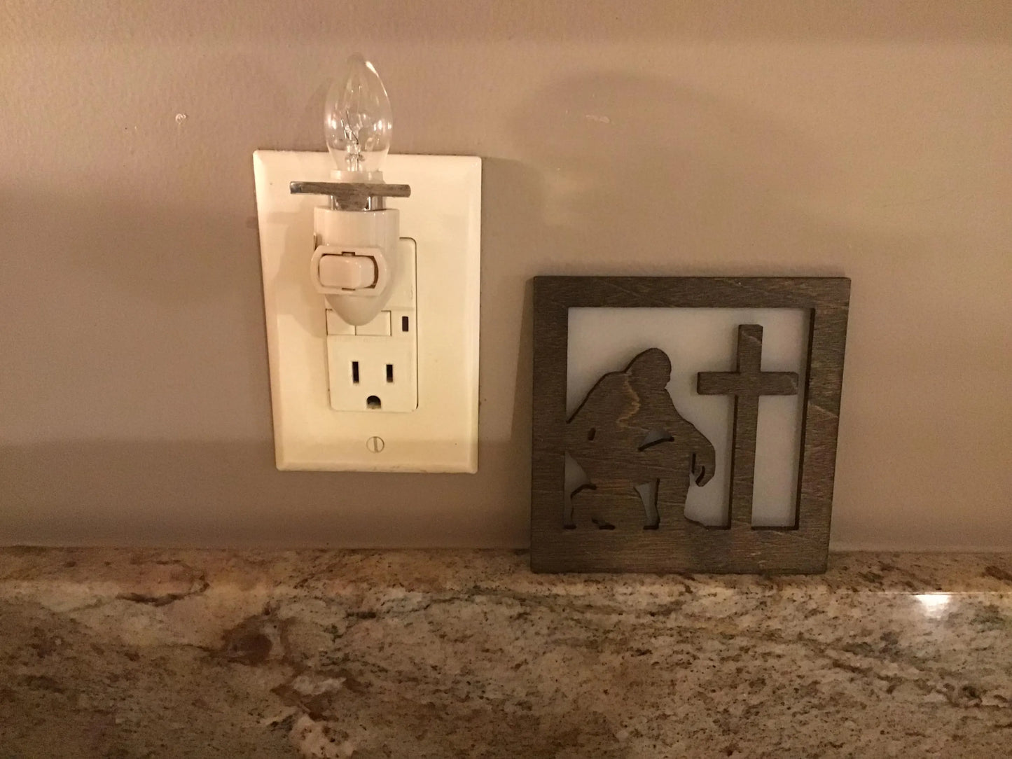 Swivel Night Light with Interchangeable Shade - Bigfoot at Cross Design