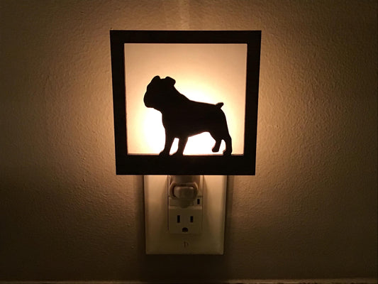 Swivel Night Light with Interchangeable Shade - Dog Breed Design - Bulldog