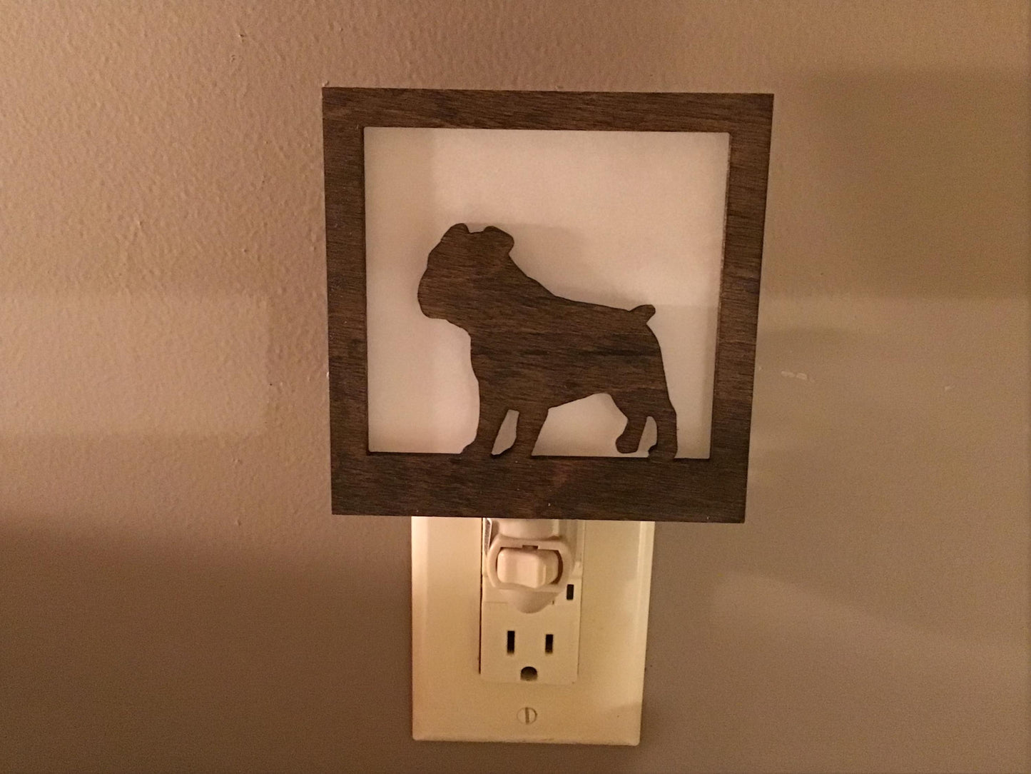 Swivel Night Light with Interchangeable Shade - Dog Breed Design - Bulldog