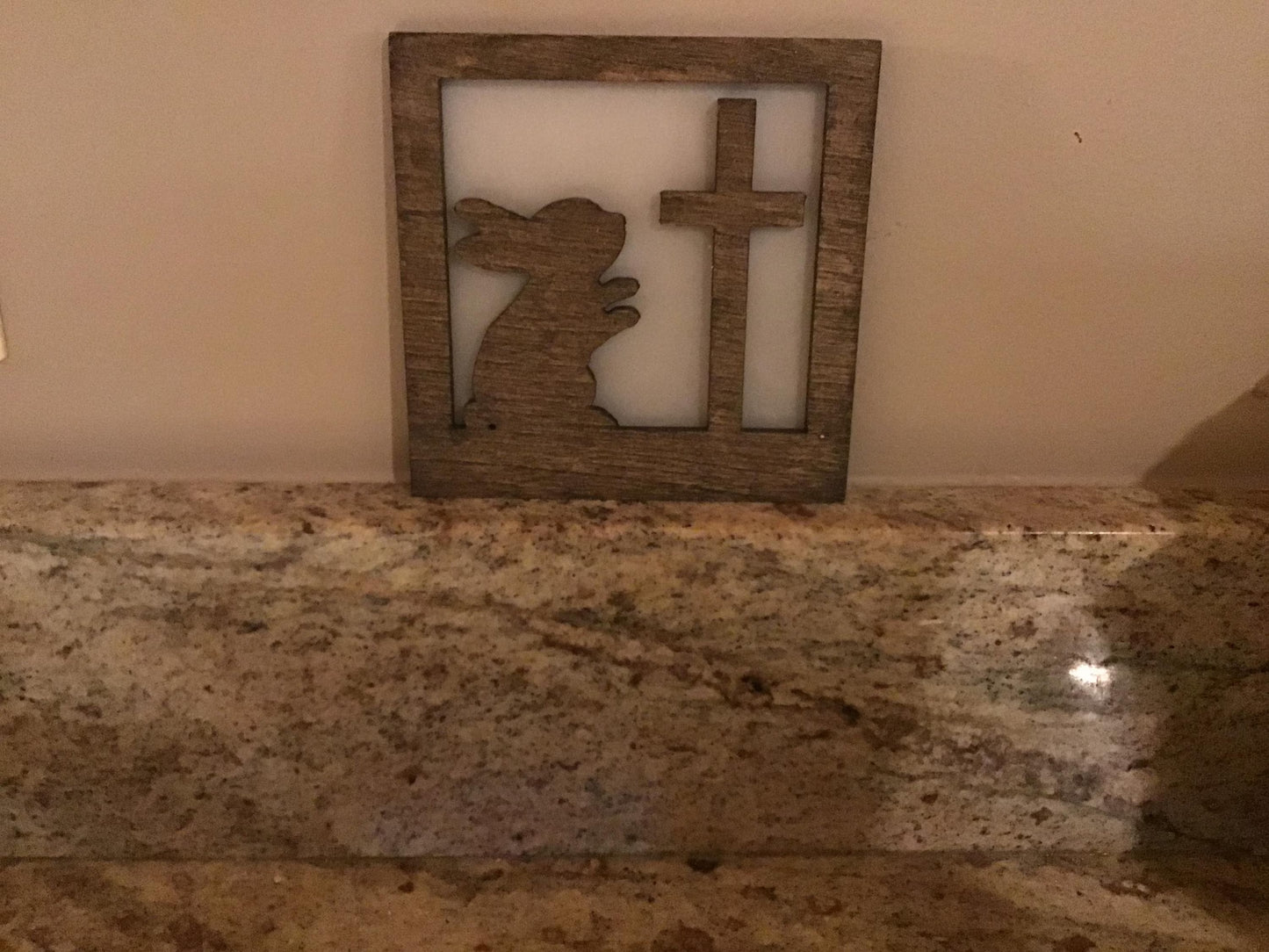 Swivel Night Light with Interchangeable Shade - Easter Bunny at the Cross Design