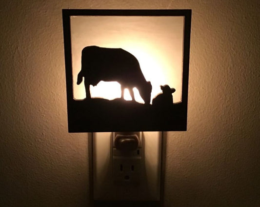 Interchangeable Night Light Shade - Cow with Calf Design