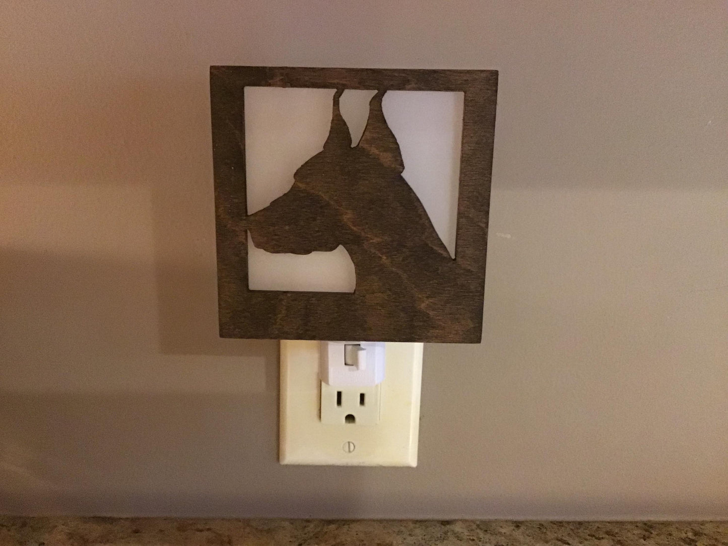 Swivel Night Light with Interchangeable Shade - Dog Breed Design - Doberman Pinscher