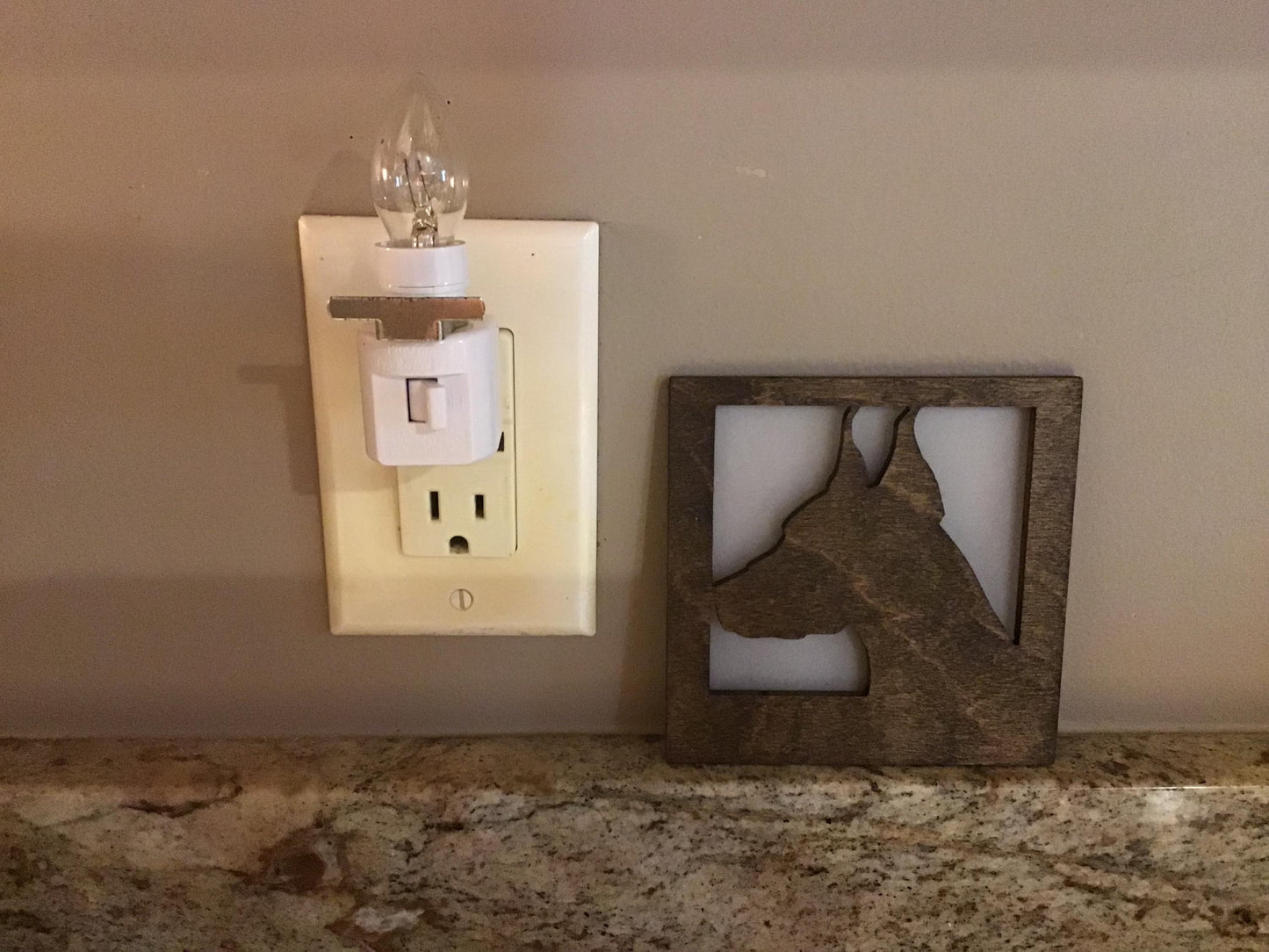 Swivel Night Light with Interchangeable Shade - Dog Breed Design - Doberman Pinscher