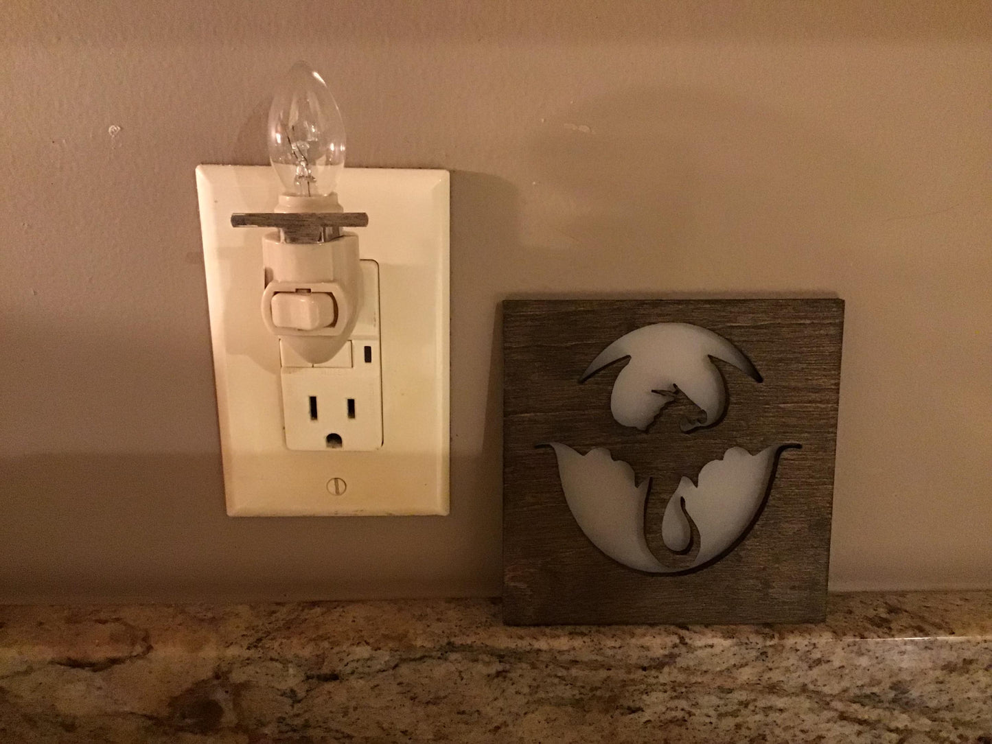 Swivel Night Light with Interchangeable Shade - Dragon Design
