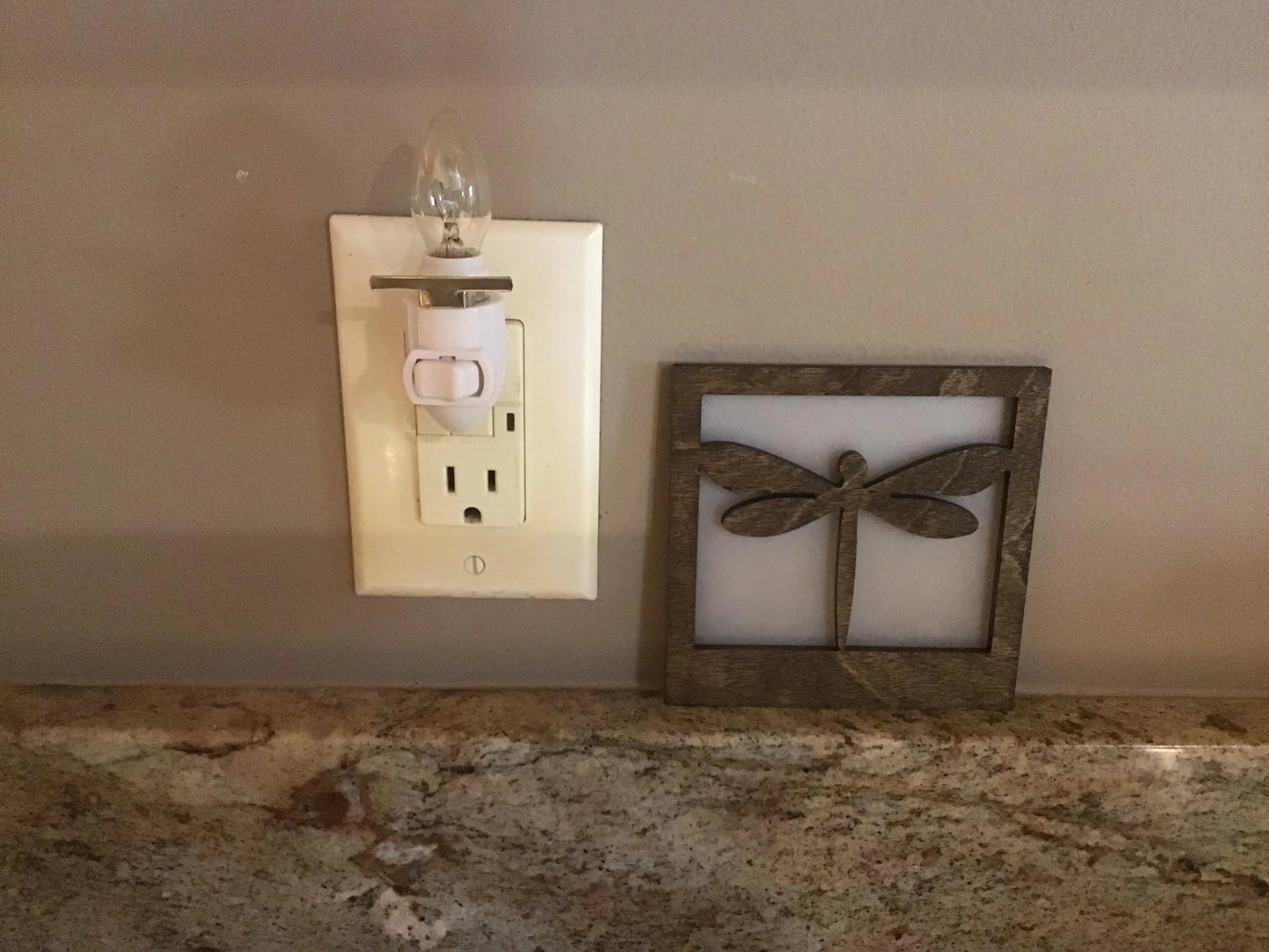 Swivel Night Light with Interchangeable Shade - Dragonfly Design