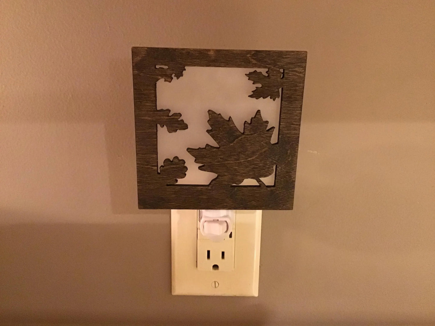 Swivel Night Light with Interchangeable Shade - Falling Leaves Design