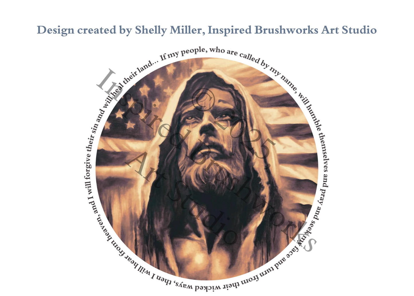 Canvas Tote Bag - "Jesus with American Flag" Design