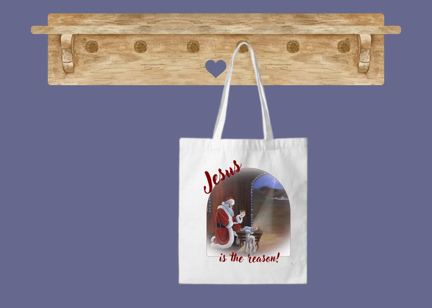 Canvas Tote Bag - "Jesus is the Reason" Design