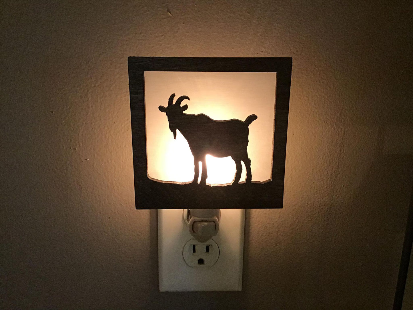 Swivel Night Light with Interchangeable Shade - Adult Goat Design