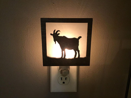 Swivel Night Light with Interchangeable Shade - Adult Goat Design
