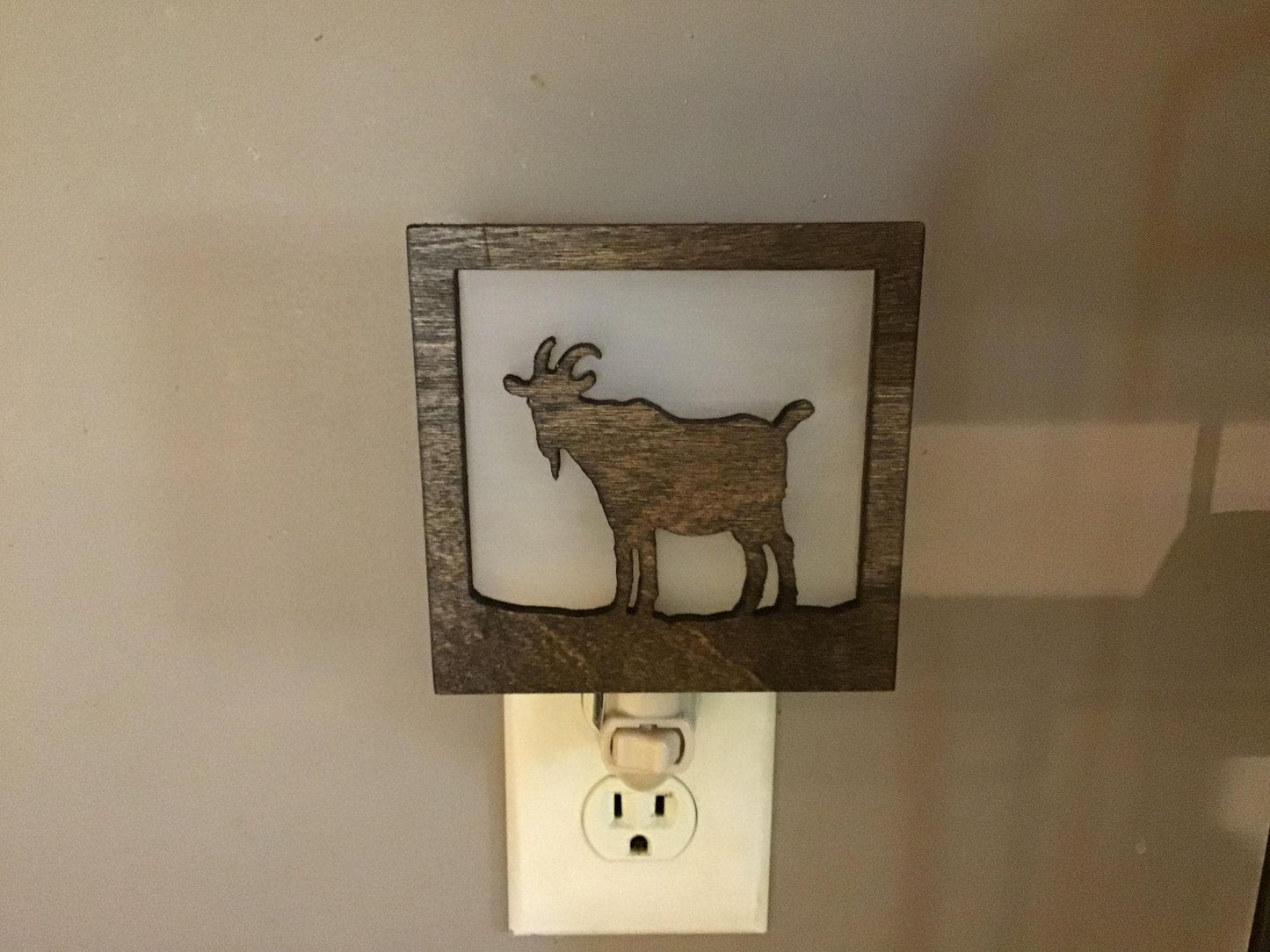 Swivel Night Light with Interchangeable Shade - Adult Goat Design