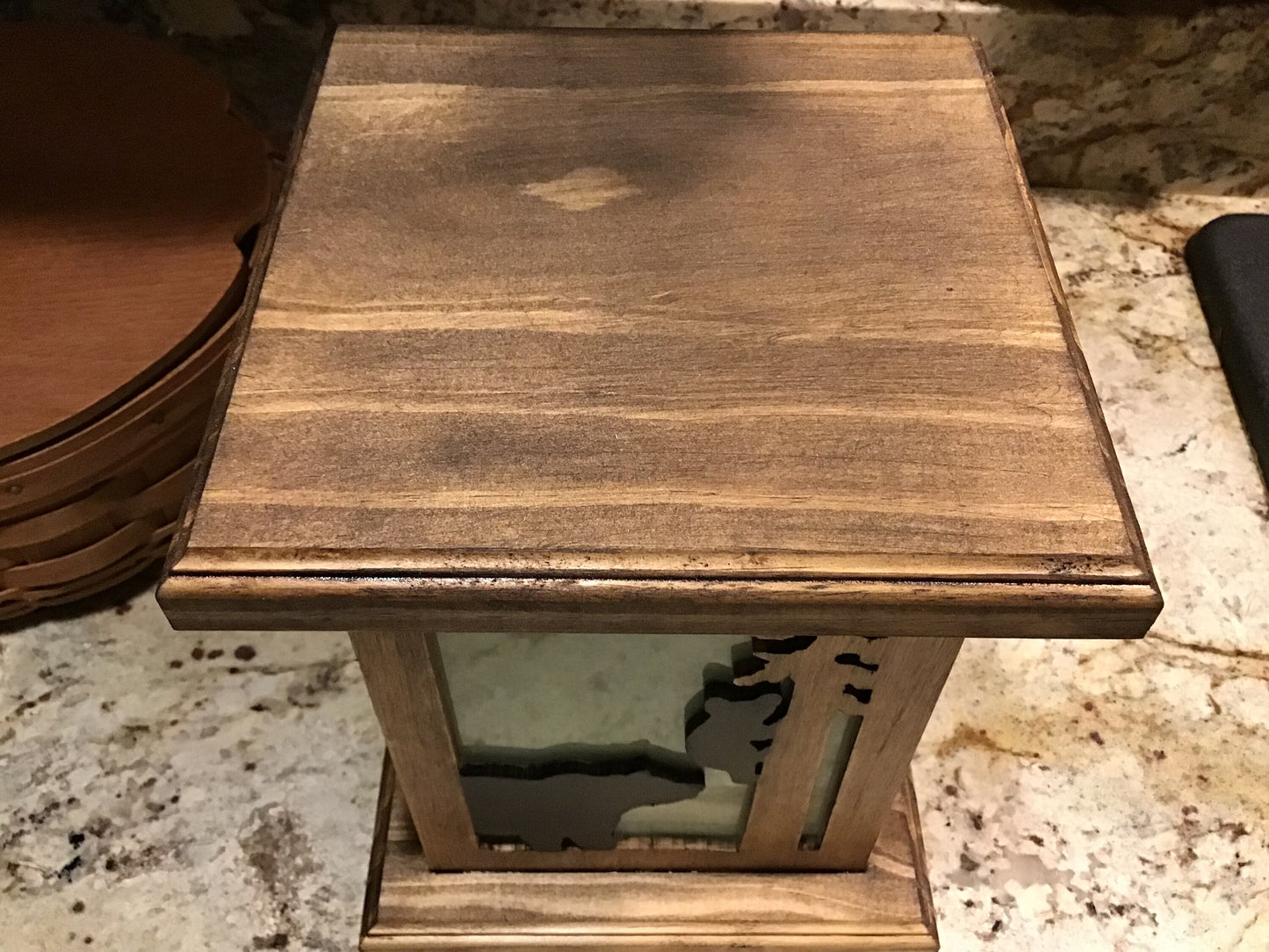 Rustic Wood Accent/Table Lamp - Mama Bear with Tree-Climbing Cub Design