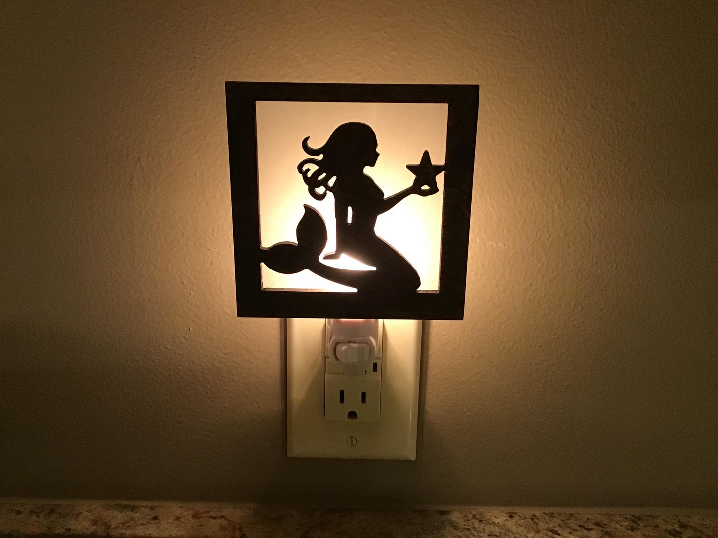 Swivel Night Light with Interchangeable Shade - Mermaid Design