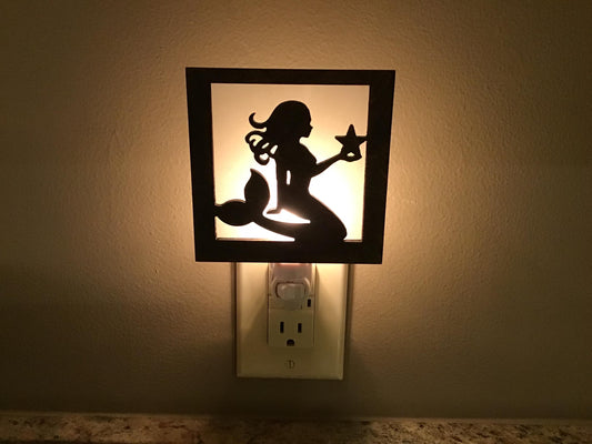 Swivel Night Light with Interchangeable Shade - Mermaid Design