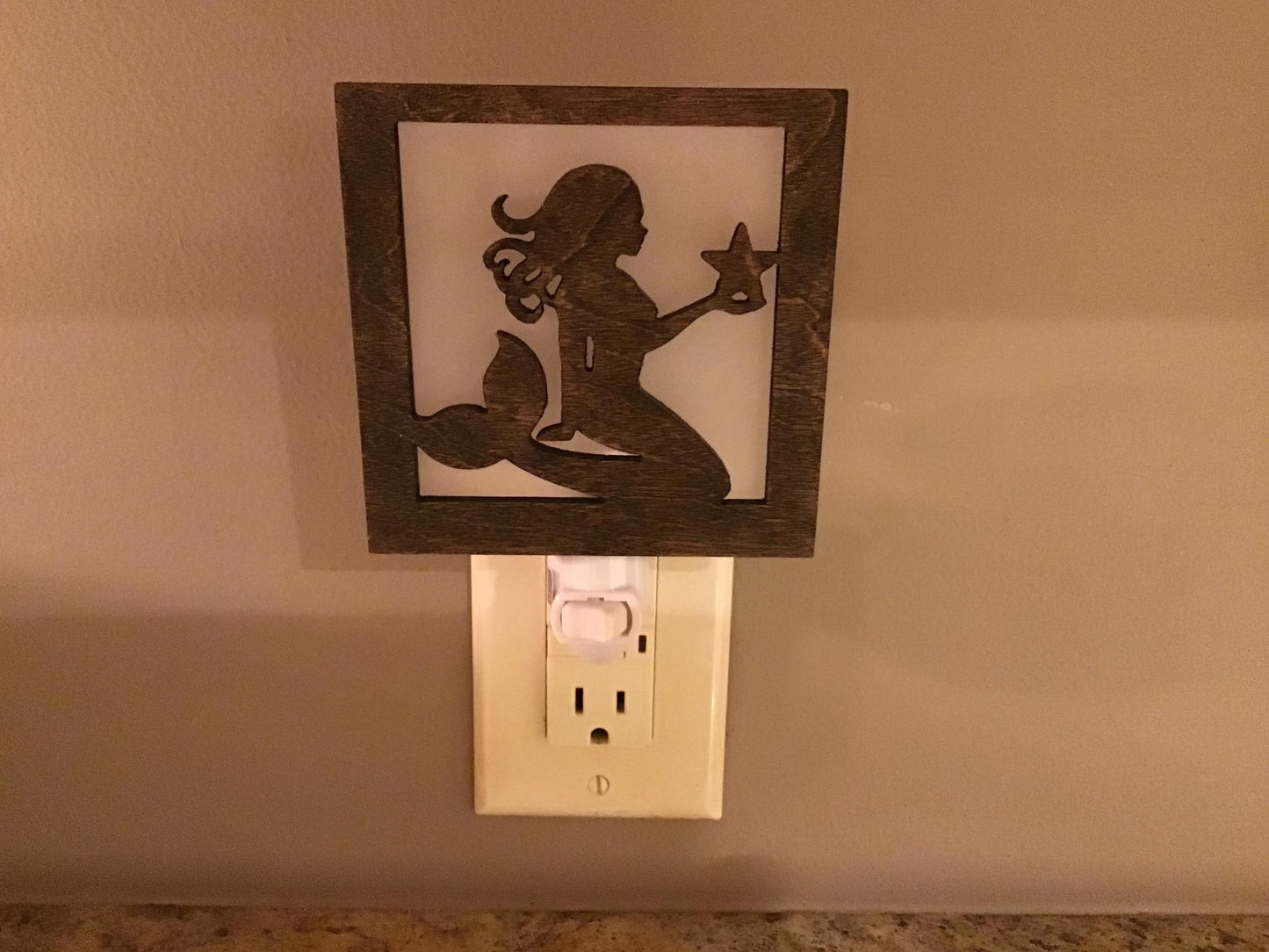 Swivel Night Light with Interchangeable Shade - Mermaid Design