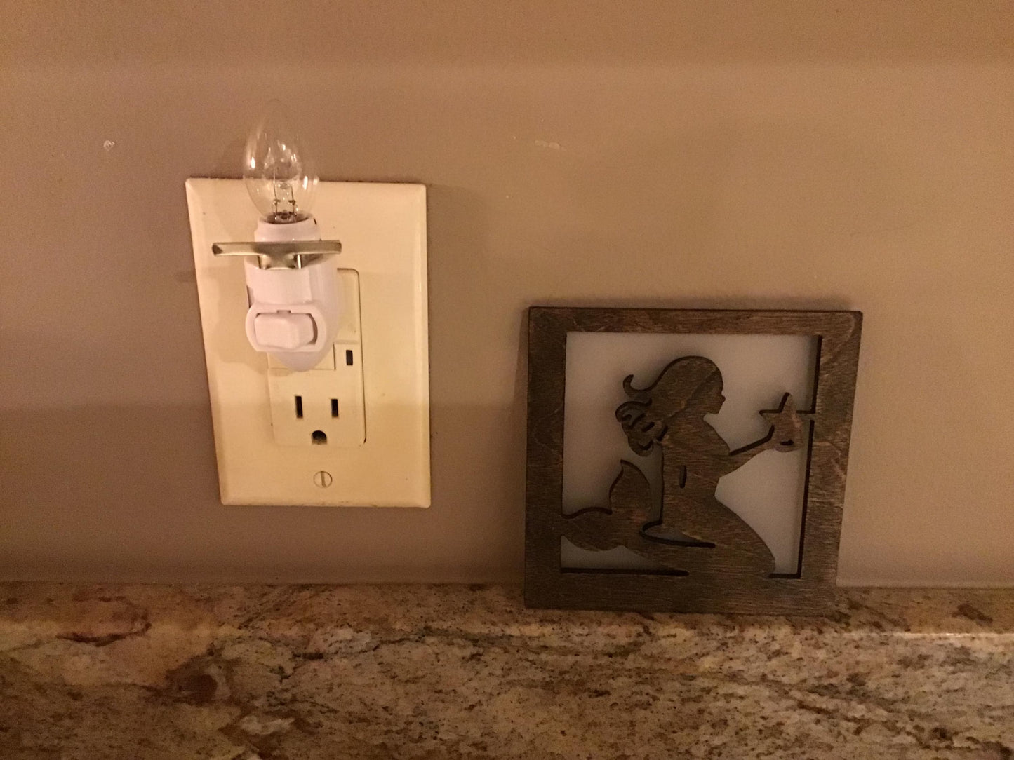 Swivel Night Light with Interchangeable Shade - Mermaid Design