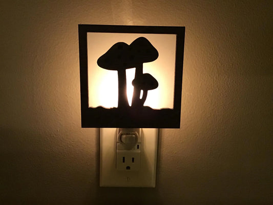 Swivel Night Light with Interchangeable Shade - Mushroom Design