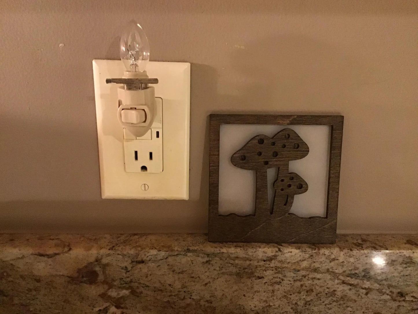 Swivel Night Light with Interchangeable Shade - Mushroom Design