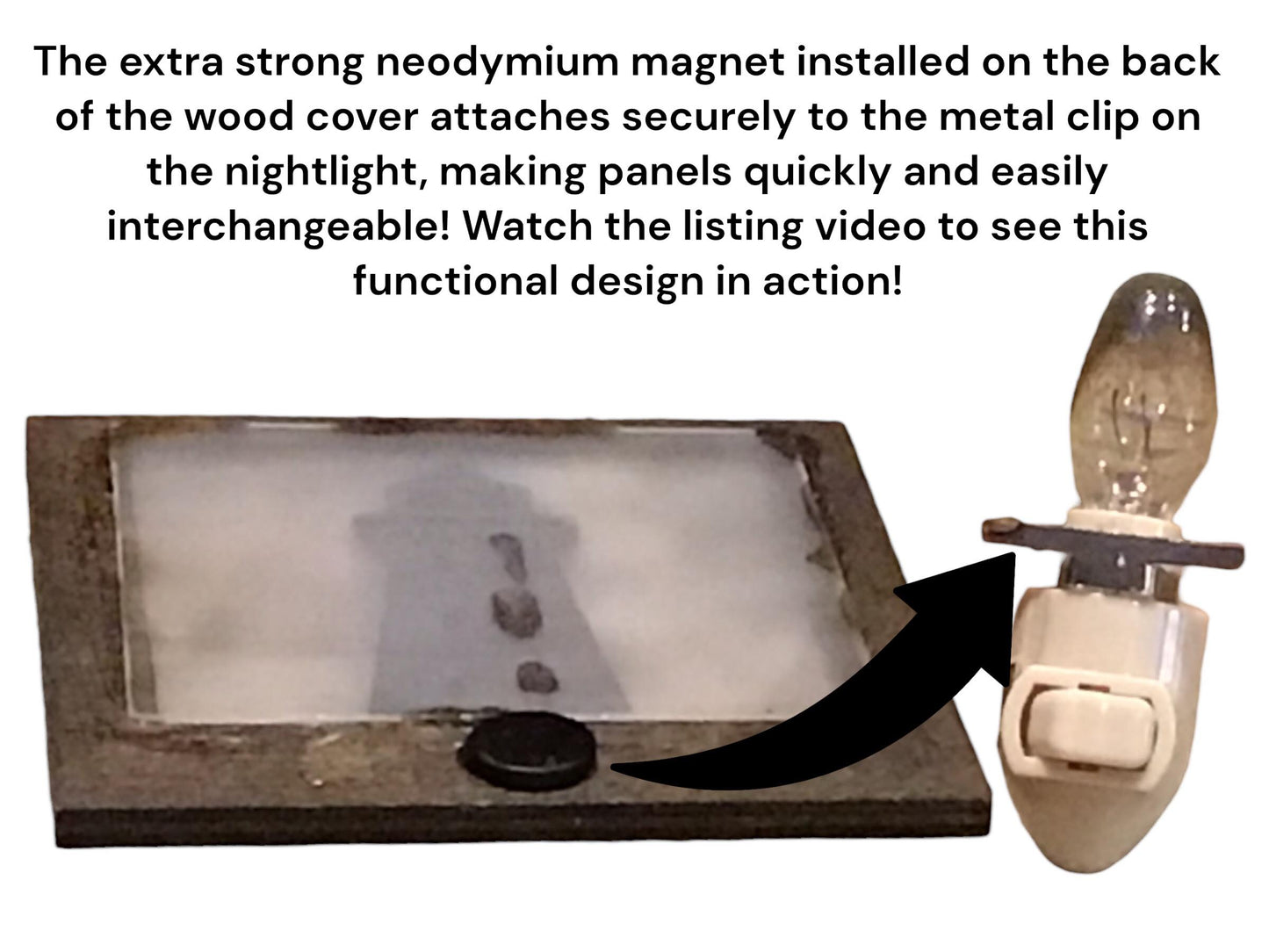 Night Light with Interchangeable Shade - Bear Amongst the Evergreens Design