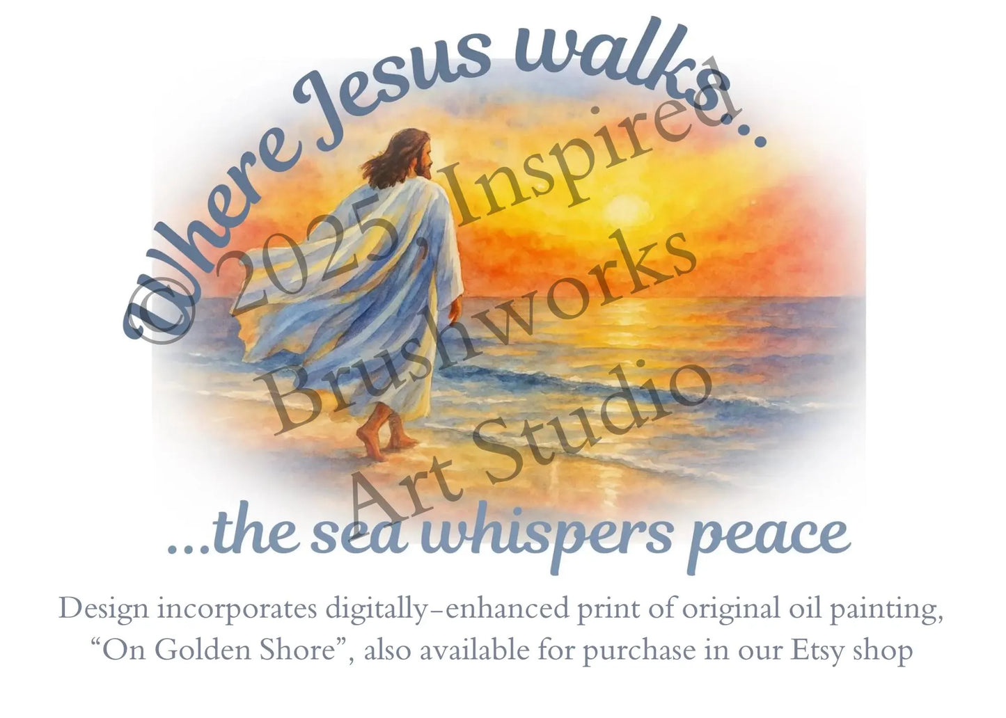 Canvas Tote Bag - "Jesus Walking on the Beach" Design